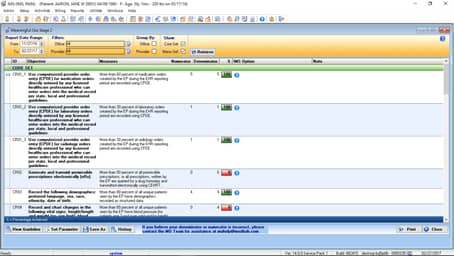 Pain Management Meaningful Use Dashboard