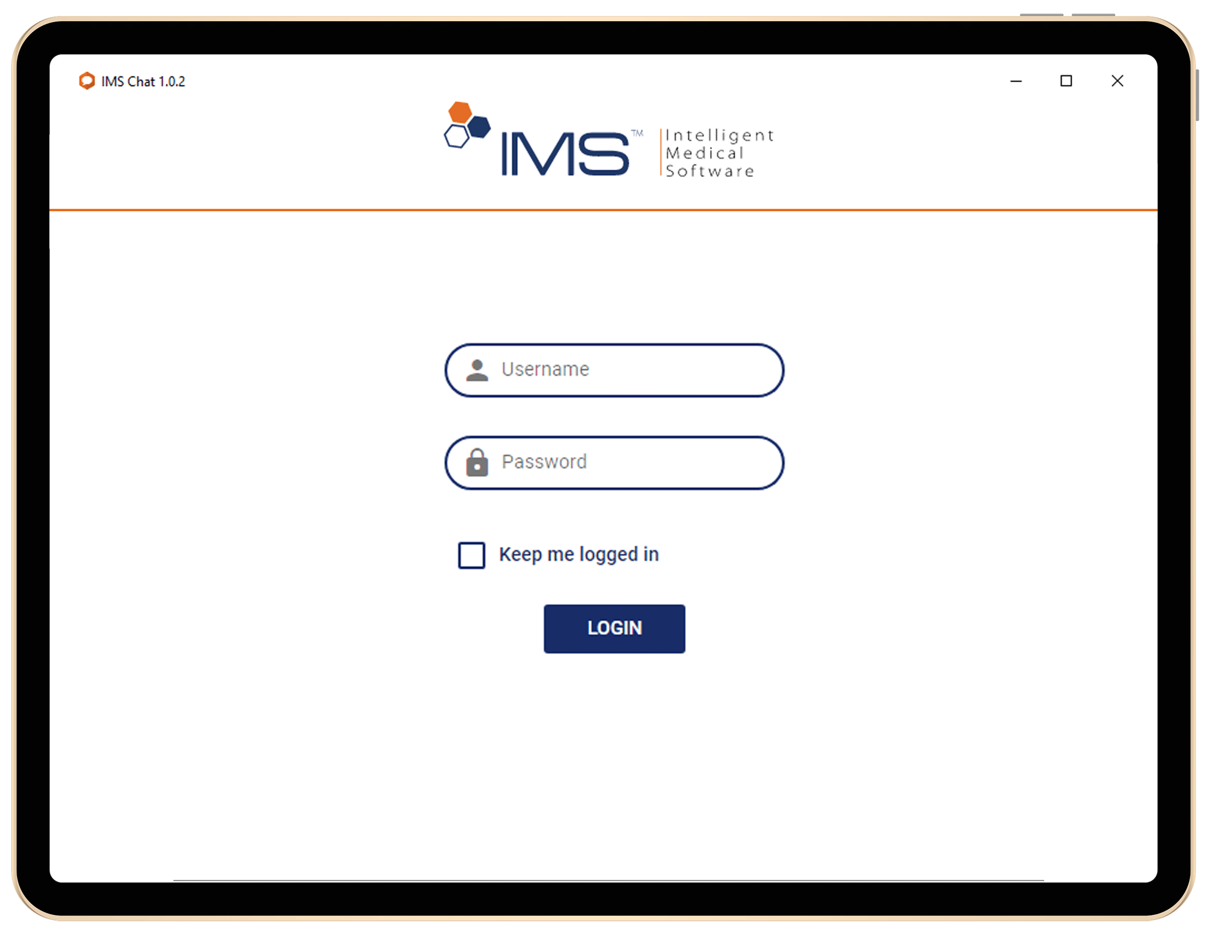 IMS Chat Log-in Screen