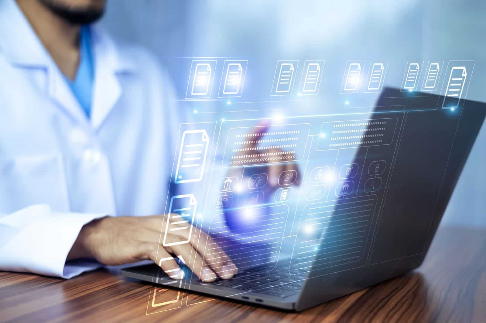 A provider delivers connected care through an EHR with nationwide health information exchange integrations.